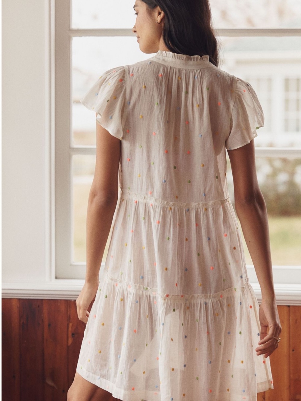 LyreBird Tiered Flutter-Sleeve Mini Dress - Picture 3 of 3